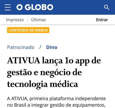 Matéria da ATIVUA no O Globo